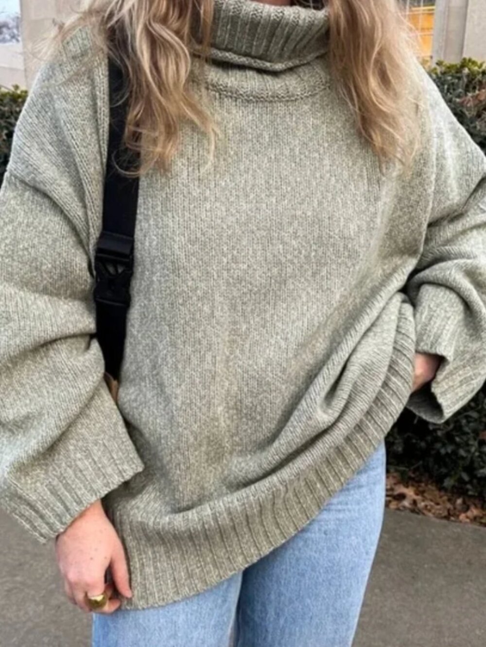 James Street Co Finn Turtleneck Sweater L/XL | 100% RWS Merino Wool | Oversized